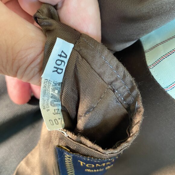 Tommy Hilfiger Suit Jacket Sport Coat Blazer Gray Patterned Wool 44S Short NICE! - Picture 7 of 7